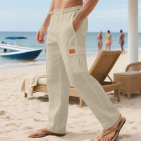 Henrik Trousers with Drawstring Waist in Khaki