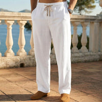 Noud | Men's Relaxed Fit Linen Drawstring Trousers