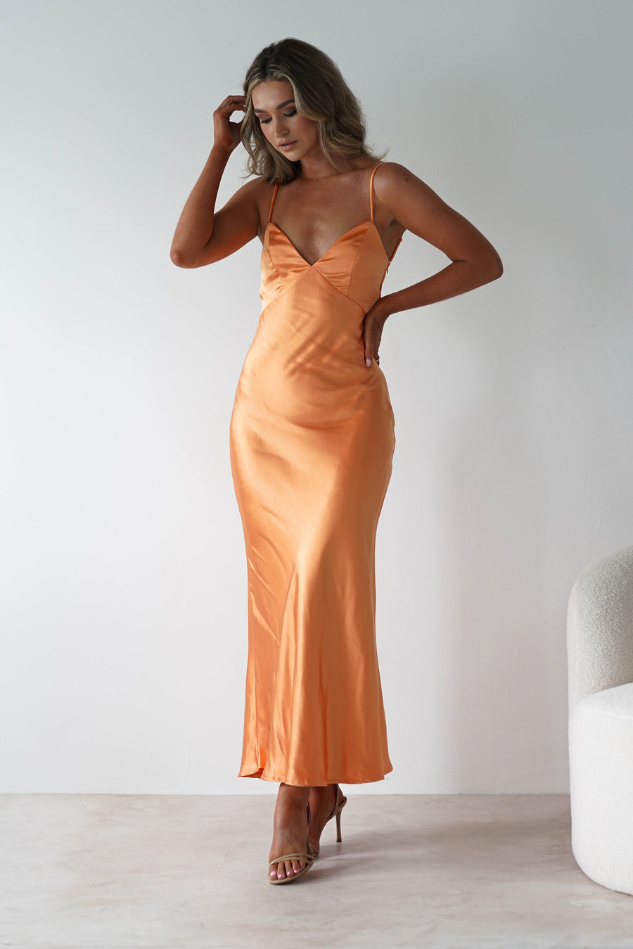 Hermie Silky Satin Maxi Dress
