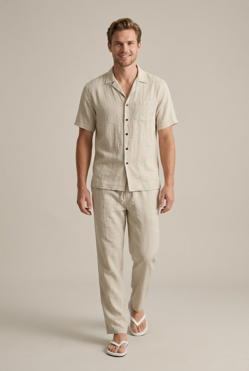Men's Linen Two-Piece Set Relaxed Fit