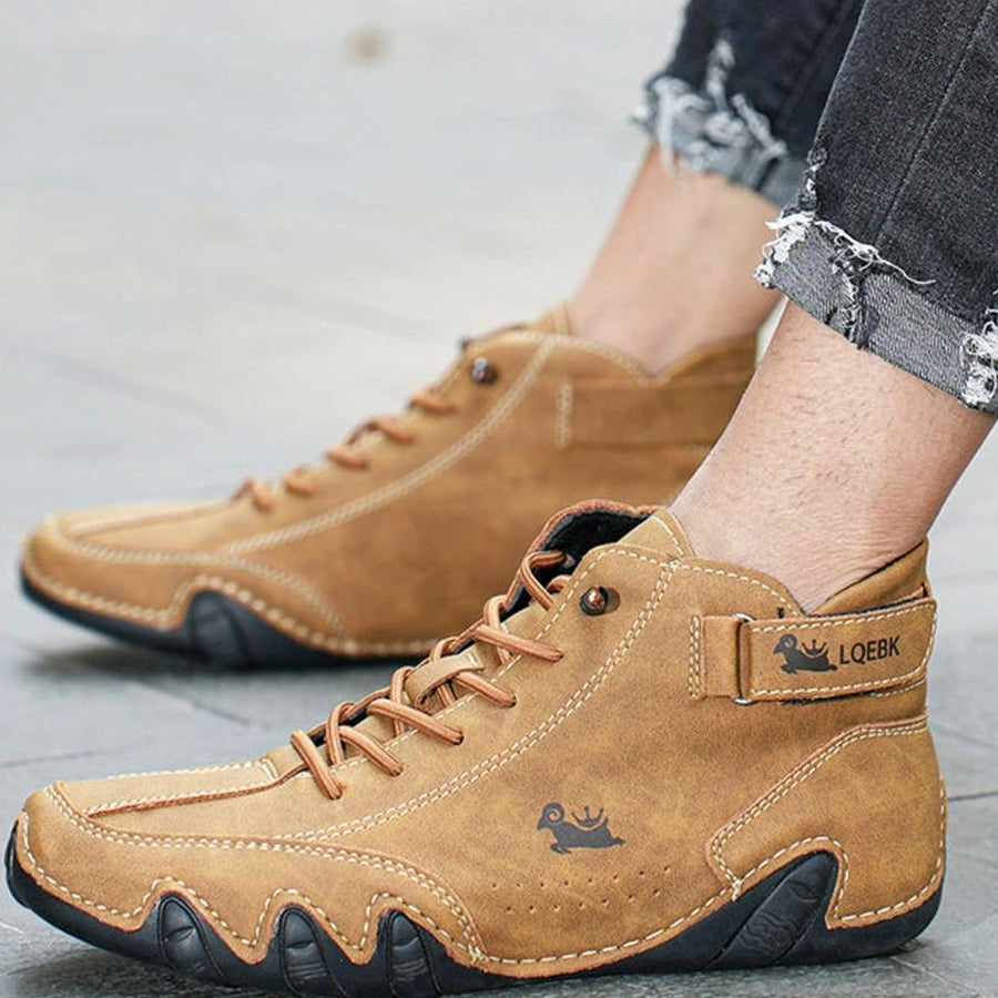 Moritz | Men's Comfortable Lace-Up Leather Barefoot Ankle Boots