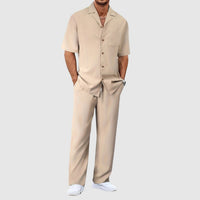Fabian | Men's Short Sleeve Shirt and Shorts Summer Set