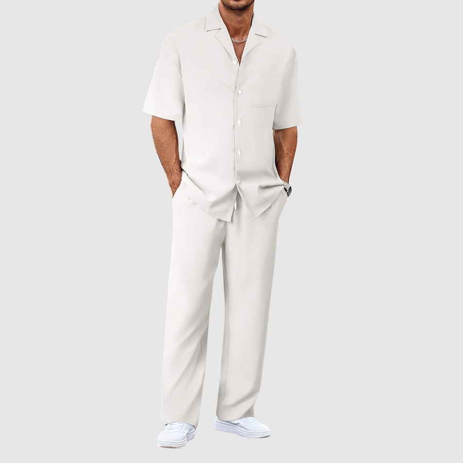 Fabian | Men's Short Sleeve Shirt and Shorts Summer Set