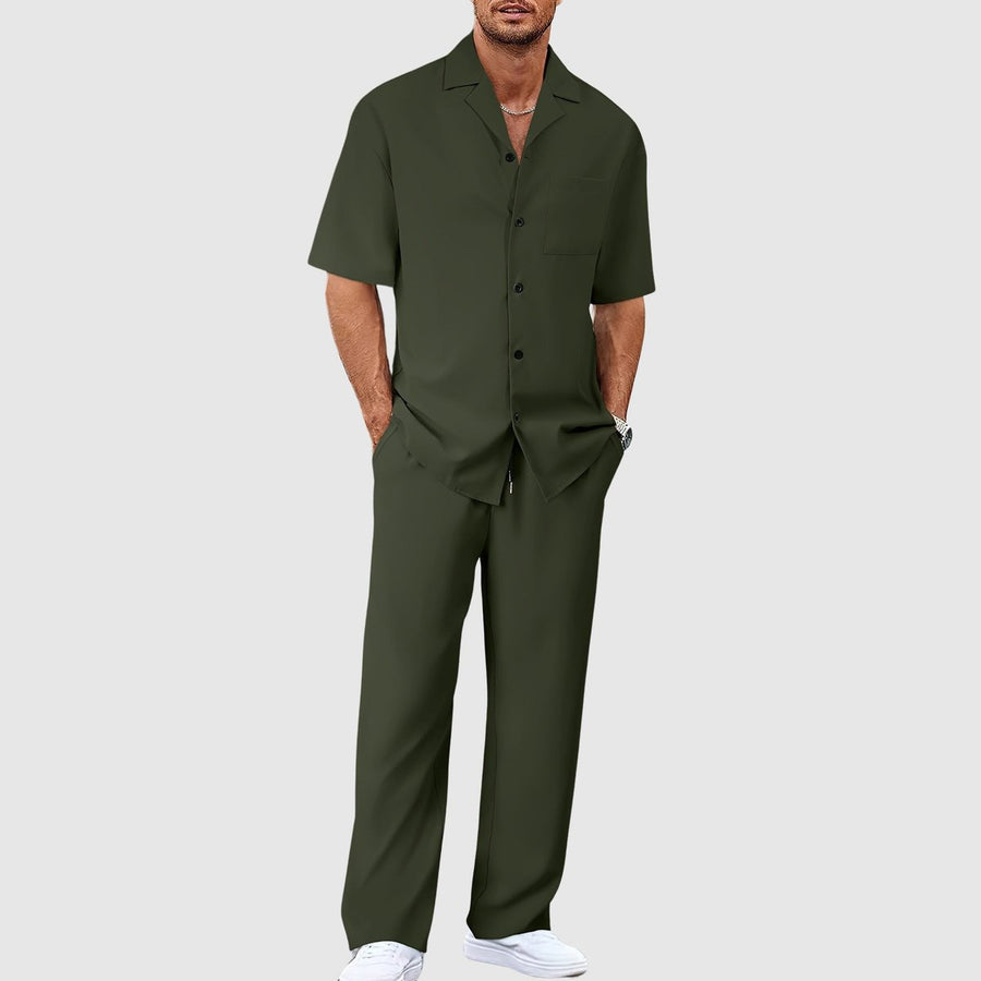 Fabian | Men's Short Sleeve Shirt and Shorts Summer Set
