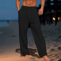 Florian | Men's Linen Wide Leg Drawstring Trousers