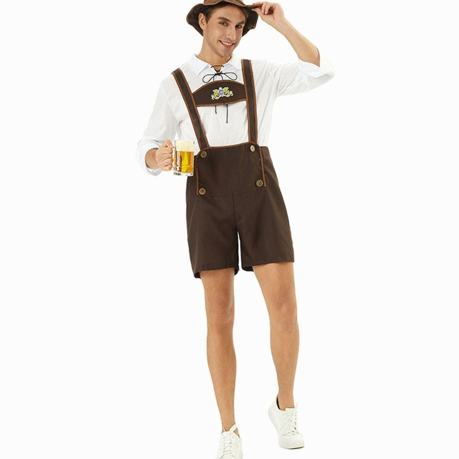 Jonas | Men's Oktoberfest Faux Leather Lederhosen with Braces