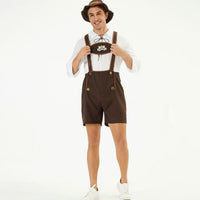 Jonas | Men's Oktoberfest Faux Leather Lederhosen with Braces
