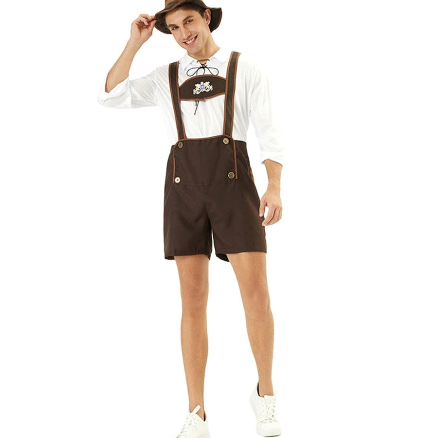 Jonas | Men's Oktoberfest Faux Leather Lederhosen with Braces