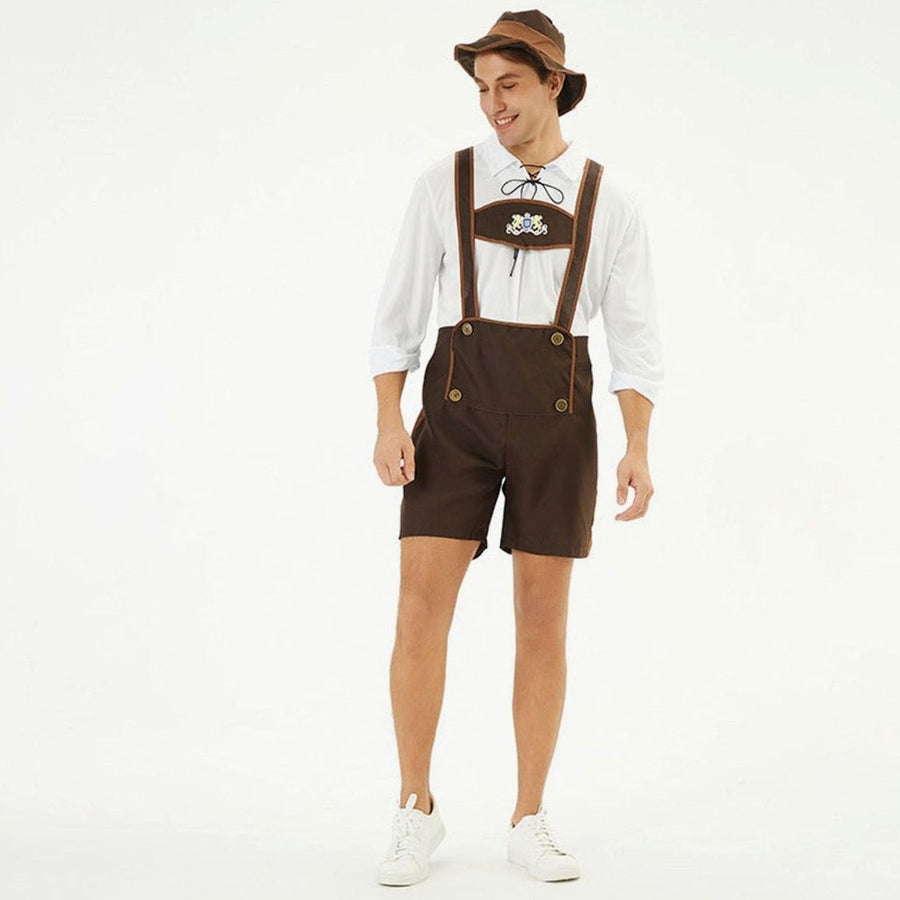 Jonas | Men's Oktoberfest Faux Leather Lederhosen with Braces