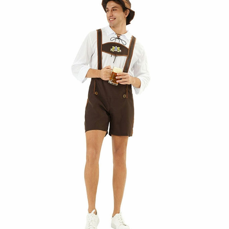 Jonas | Men's Oktoberfest Faux Leather Lederhosen with Braces