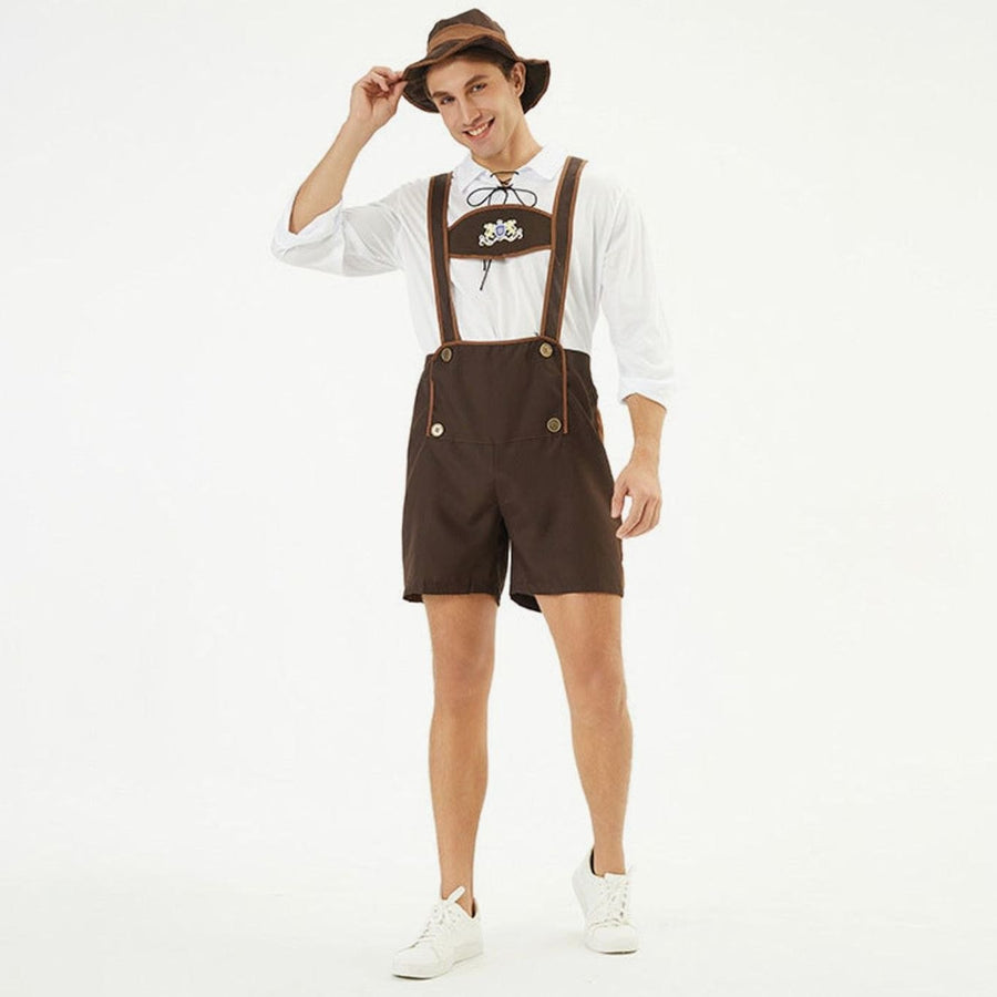 Jonas | Men's Oktoberfest Faux Leather Lederhosen with Braces