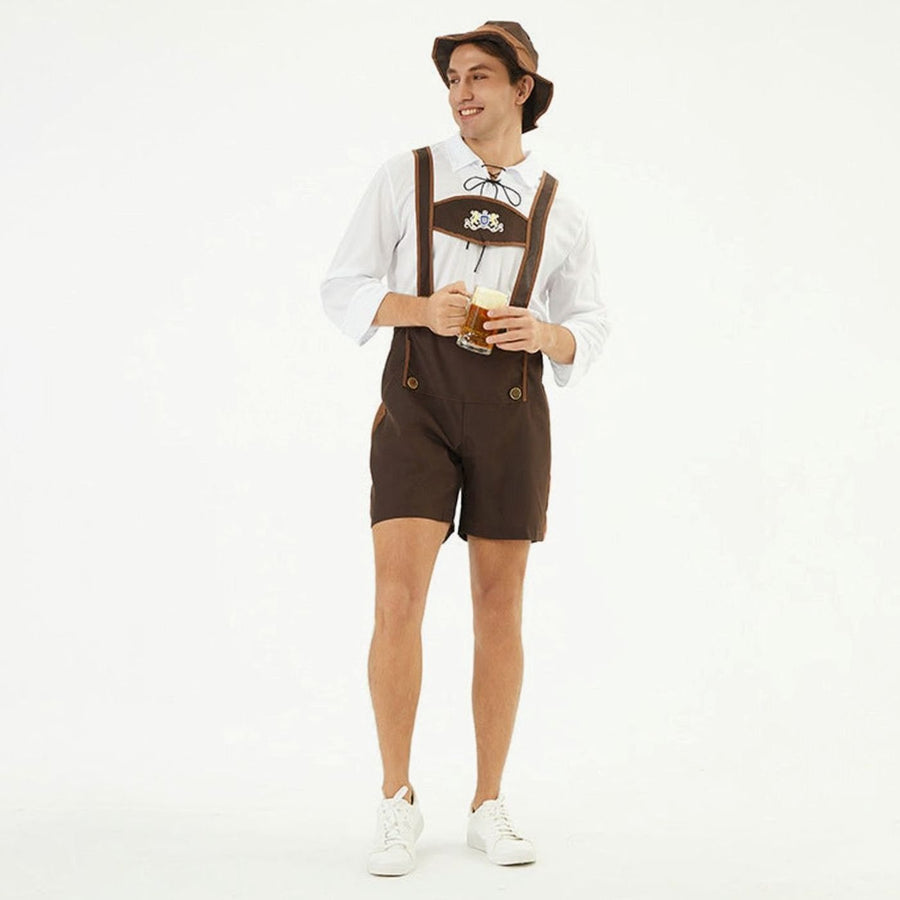Jonas | Men's Oktoberfest Faux Leather Lederhosen with Braces