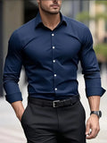 Stefan | Men's Slim Fit Wrinkle Free Long Sleeve Business Shirt