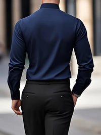 Stefan | Men's Slim Fit Wrinkle Free Long Sleeve Business Shirt