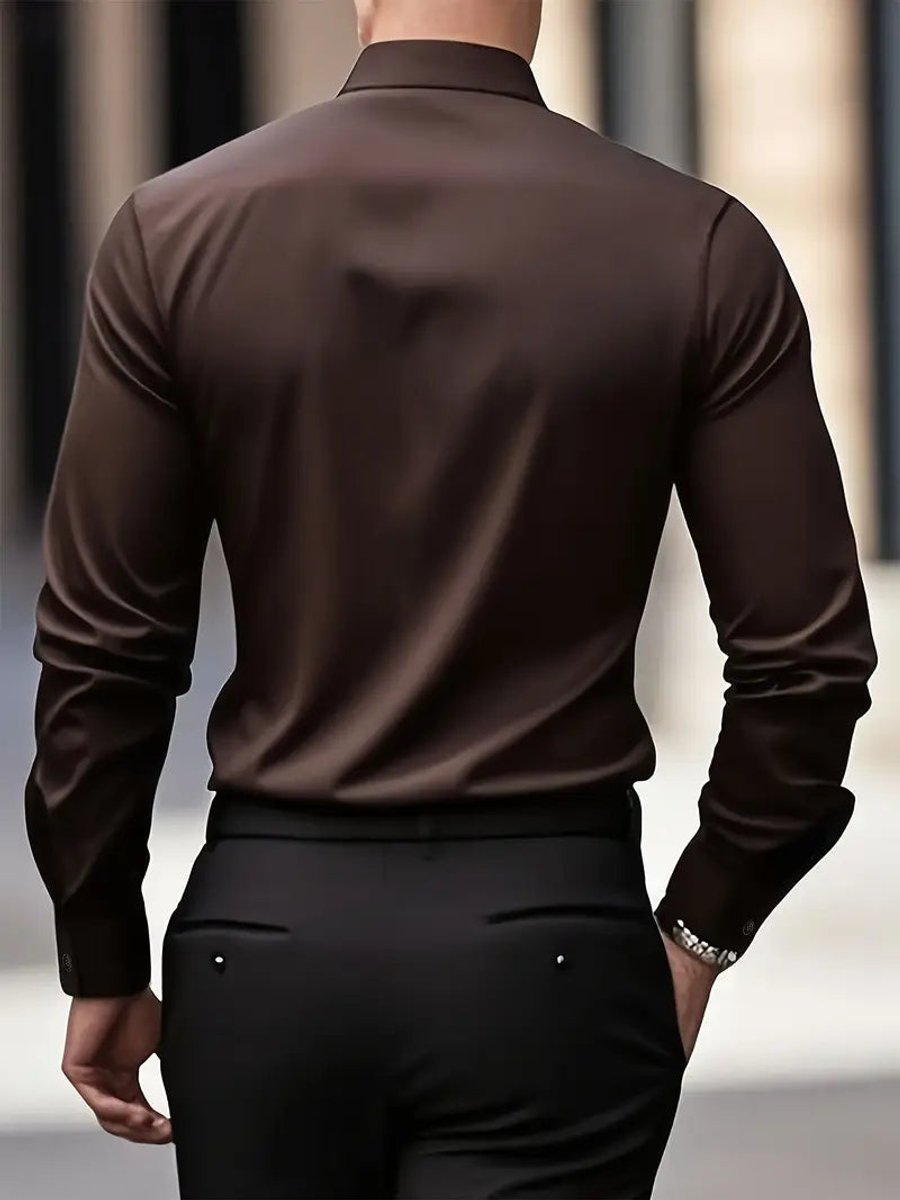 Stefan | Men's Slim Fit Wrinkle Free Long Sleeve Business Shirt