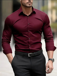 Stefan | Men's Slim Fit Wrinkle Free Long Sleeve Business Shirt