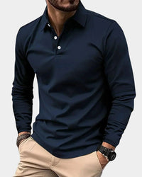 Dominik | Men's Slim Fit Long Sleeve Smart Casual Polo Shirt