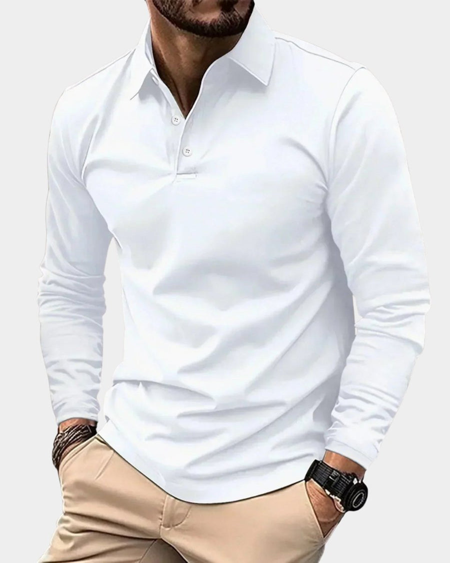 Dominik | Men's Slim Fit Long Sleeve Smart Casual Polo Shirt
