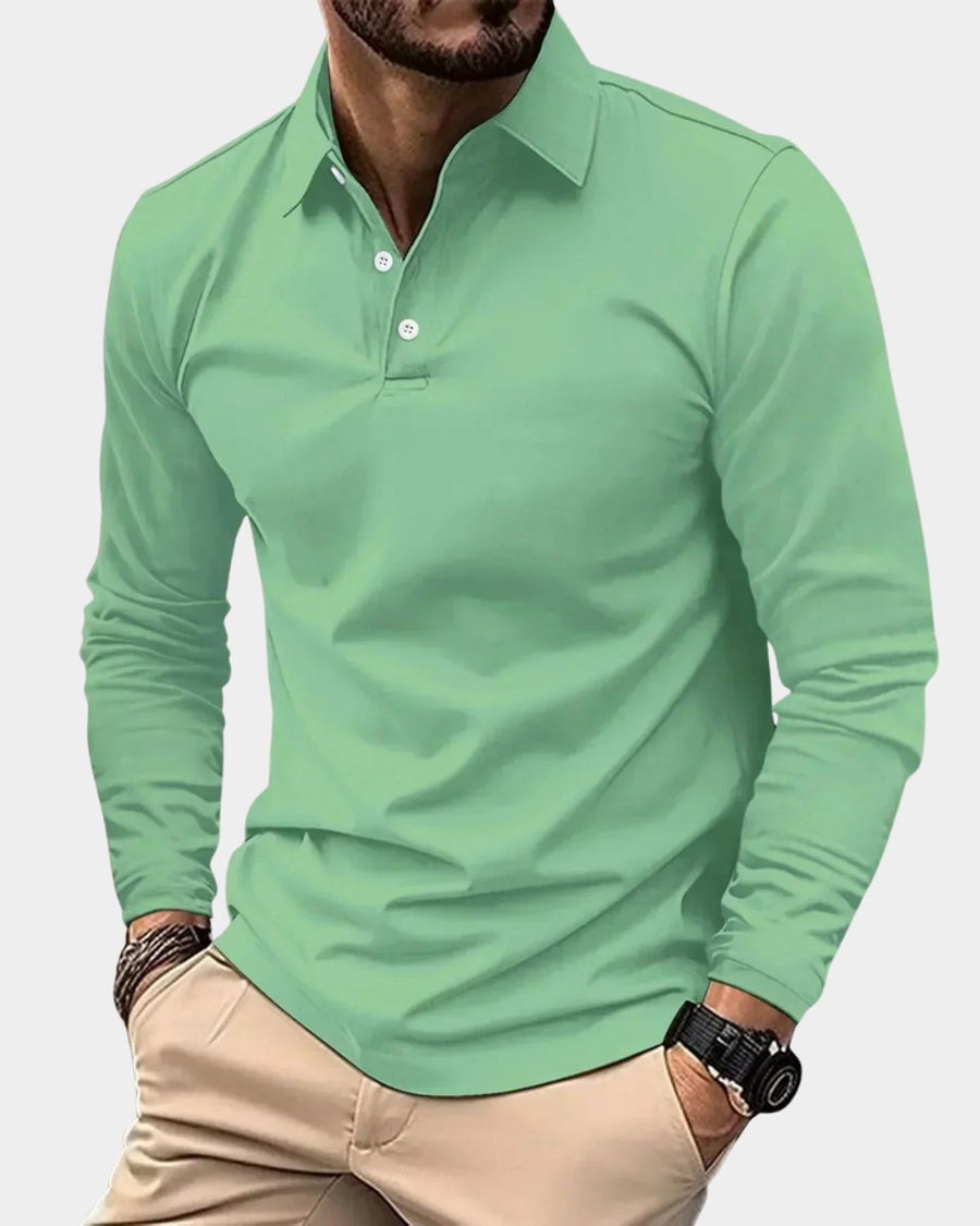 Dominik | Men's Slim Fit Long Sleeve Smart Casual Polo Shirt