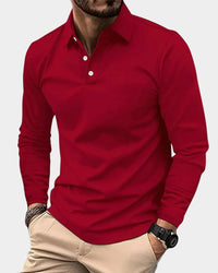 Dominik | Men's Slim Fit Long Sleeve Smart Casual Polo Shirt