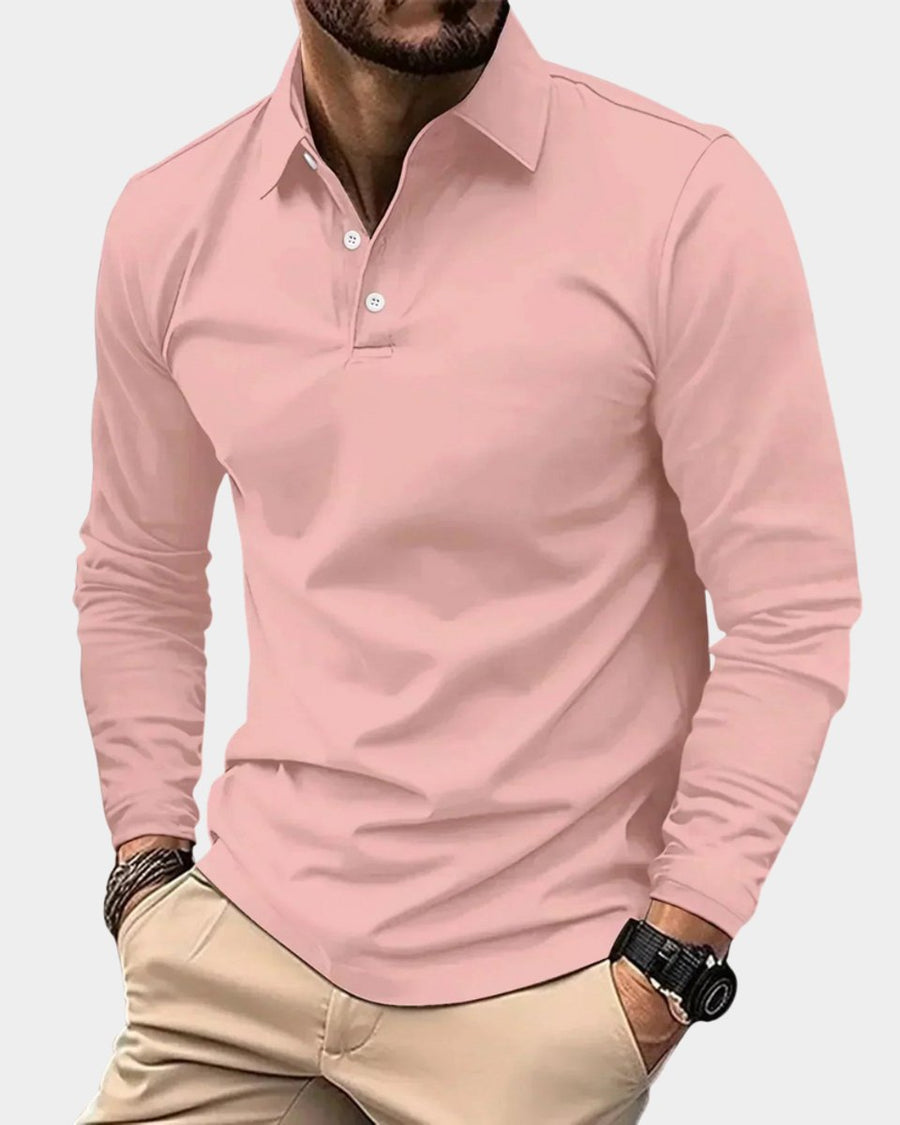 Dominik | Men's Slim Fit Long Sleeve Smart Casual Polo Shirt
