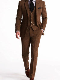 Andreas | Men's Classic Fit Tweed Winter Suit with Vest