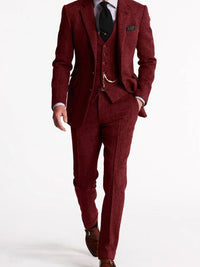 Andreas | Men's Classic Fit Tweed Winter Suit with Vest