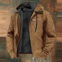 Fabian | Men's Vintage Hooded Zip Winter Jacket with Fleece Lining