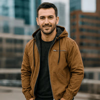 Fabian | Men's Vintage Hooded Zip Winter Jacket with Fleece Lining
