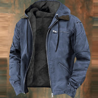 Fabian | Men's Vintage Hooded Zip Winter Jacket with Fleece Lining