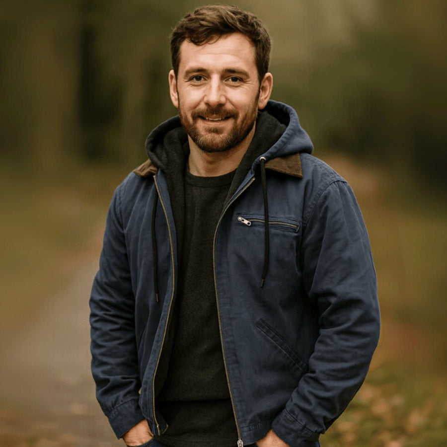 Fabian | Men's Vintage Hooded Zip Winter Jacket with Fleece Lining