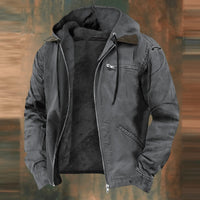 Fabian | Men's Vintage Hooded Zip Winter Jacket with Fleece Lining