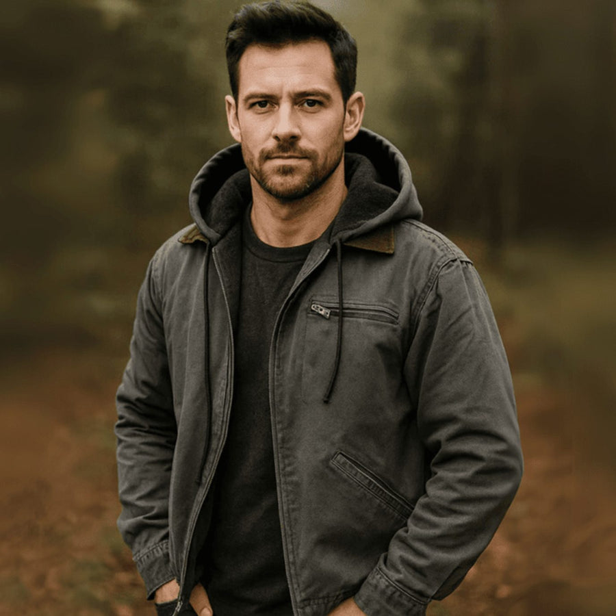 Fabian | Men's Vintage Hooded Zip Winter Jacket with Fleece Lining