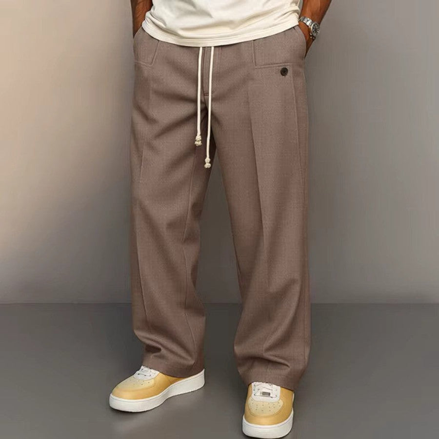 Sebastian | Men's Modern Fit Wide Drawstring Trousers