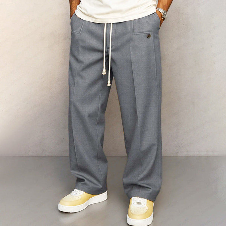 Sebastian | Men's Modern Fit Wide Drawstring Trousers