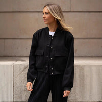 Hester Casual Leather Jacket with Pockets