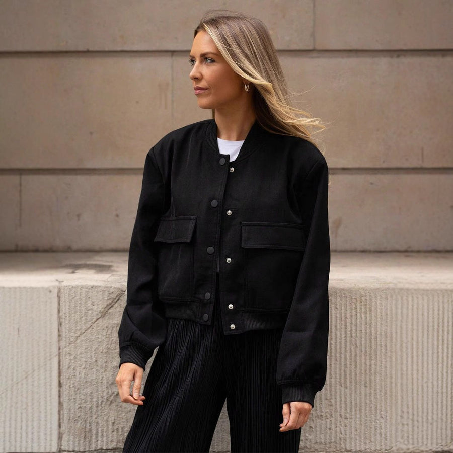 Hester Casual Leather Jacket with Pockets