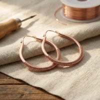 Sculpted Copper Cascade Earrings