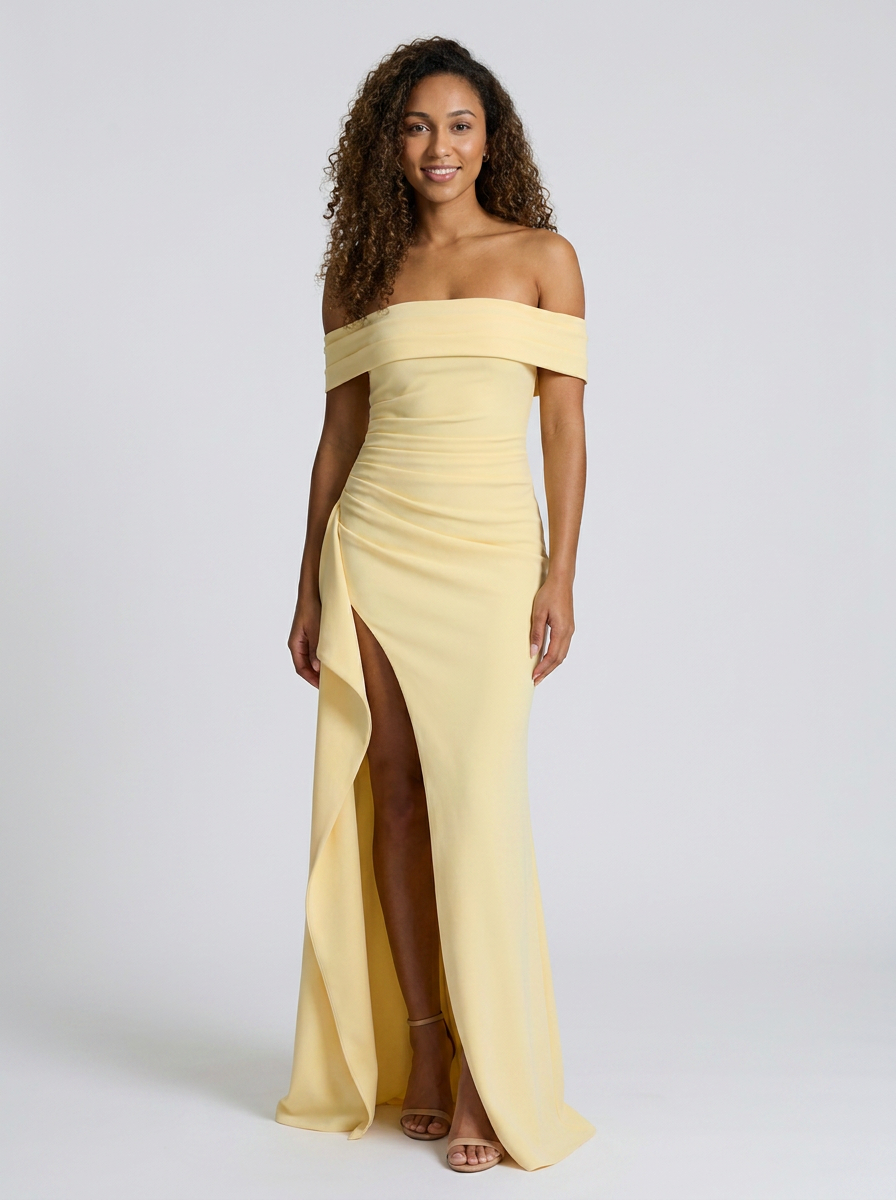 ISABELLA | RUCHED OFF MAXI DRESS