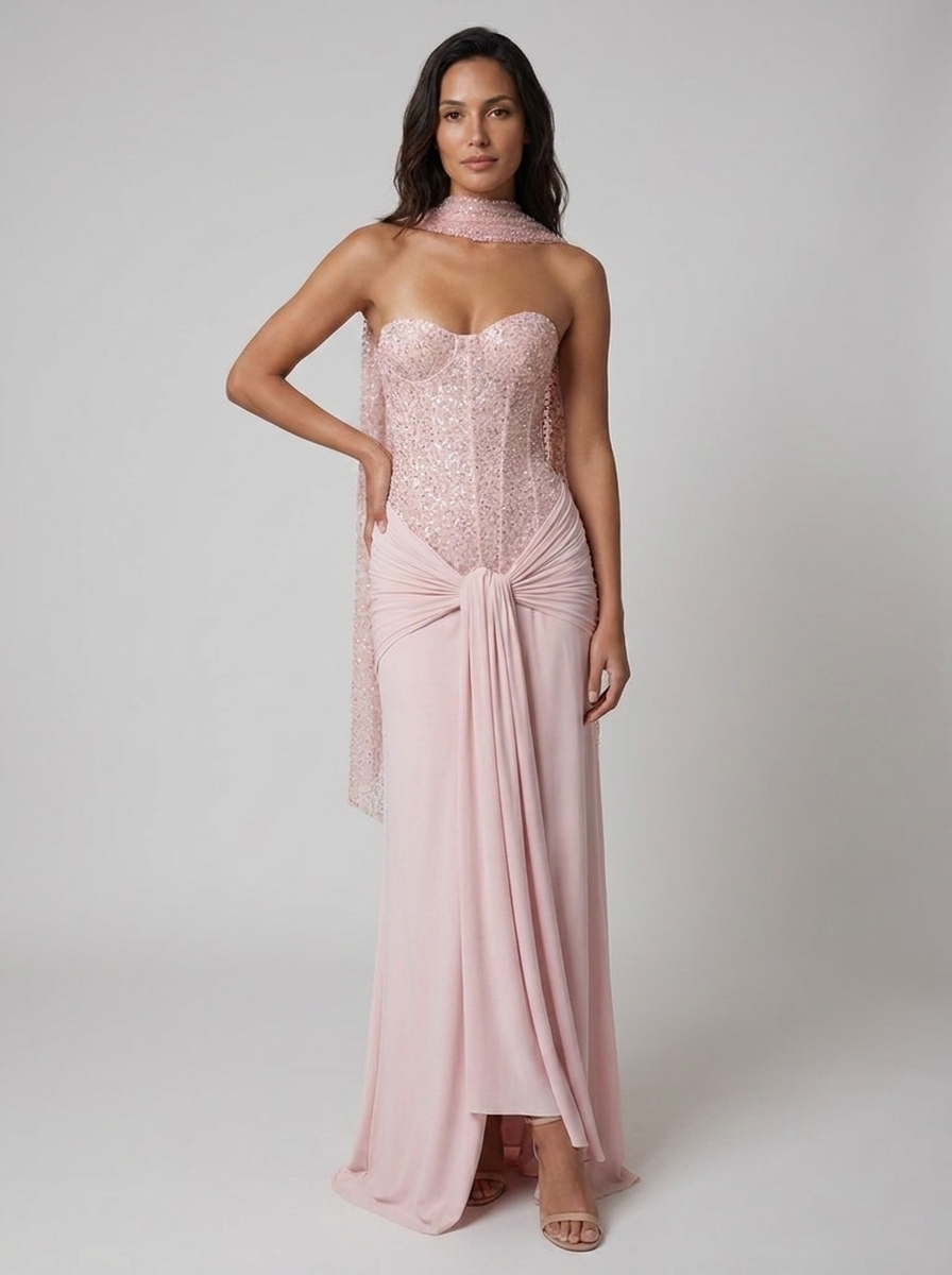 ALESSIA | CORSET STRAPLESS MAXI DRESS