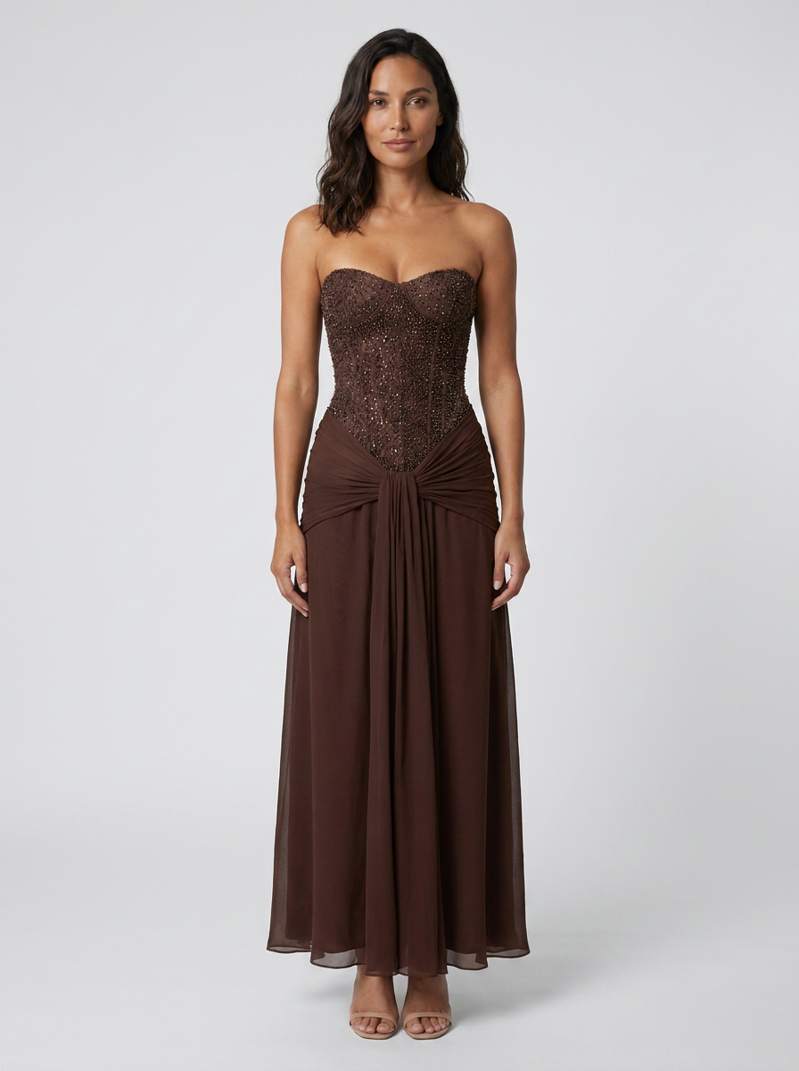 ALESSIA | CORSET STRAPLESS MAXI DRESS