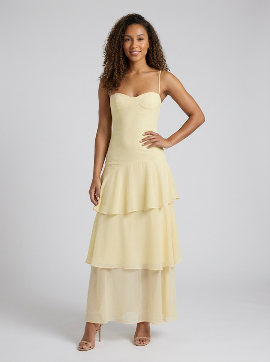 SASHA | FLORAL BUSTIER MAXI DRESS