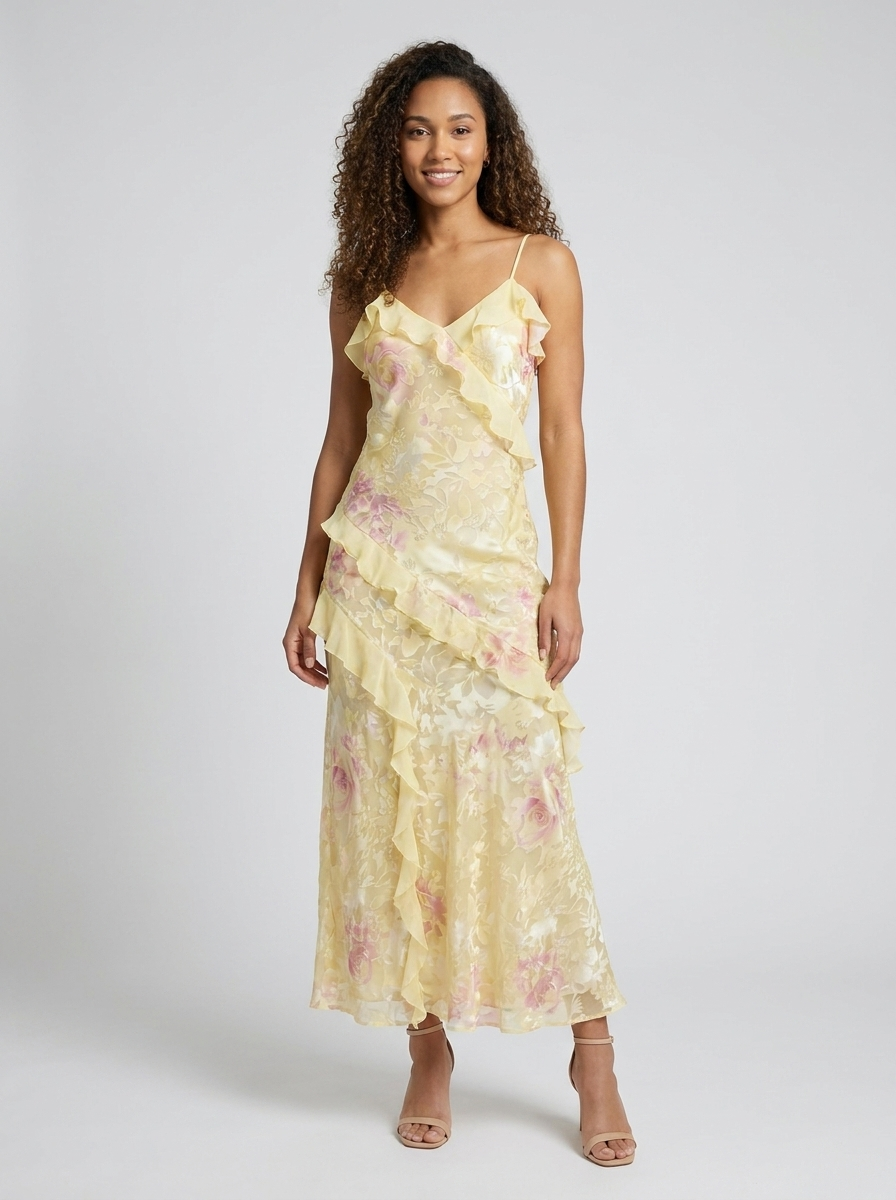 JOLENE | FLORAL RUFFLE MAXI DRESS