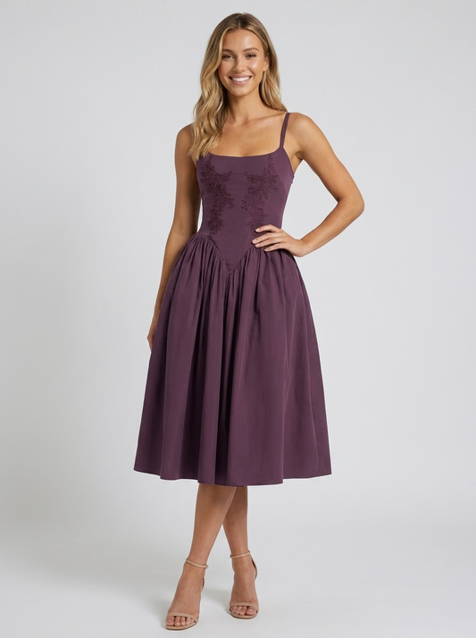 ORABEL | FLORAL PLEATED MIDI DRESS