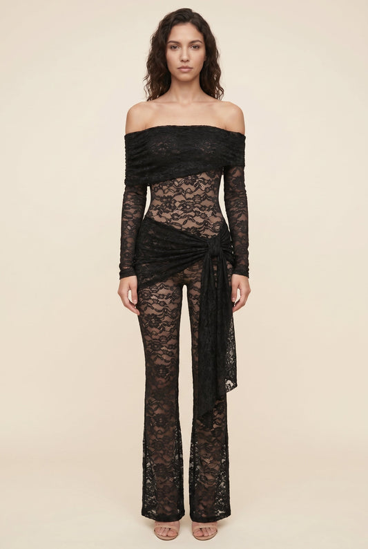 KATY LACE OFF-SHOULDER JUMPSUIT