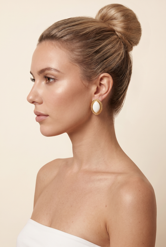 JAMY TEXTURED ELLIPSE EARRINGS