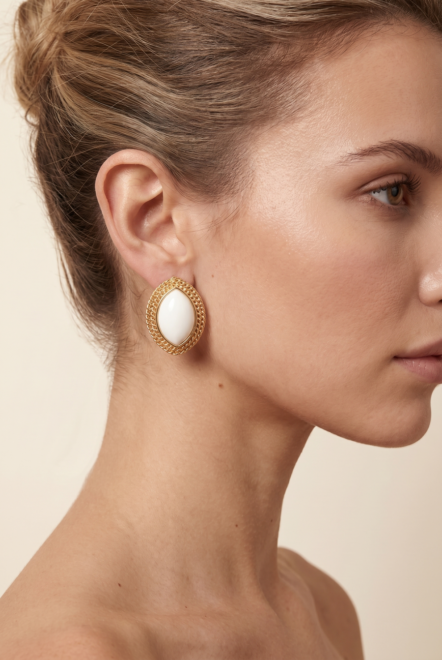JAMY TEXTURED ELLIPSE EARRINGS