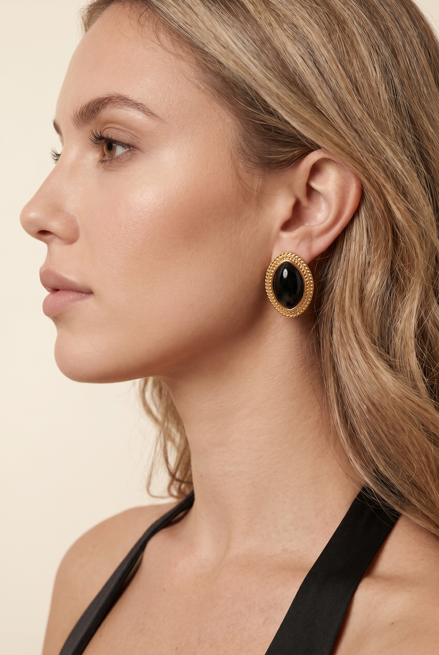 JAMY TEXTURED ELLIPSE EARRINGS