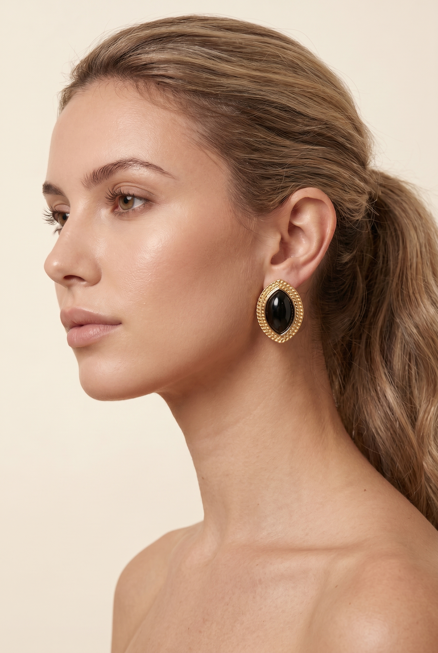JAMY TEXTURED ELLIPSE EARRINGS