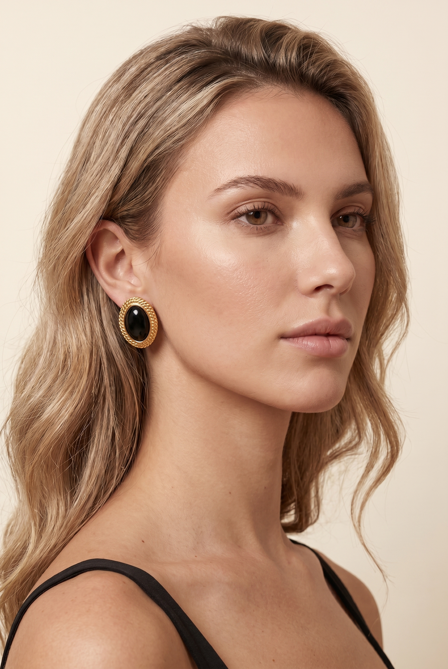 JAMY TEXTURED ELLIPSE EARRINGS